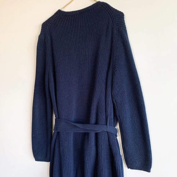 Jenni Kayne Cotton Fisherman Wrap Cardigan Navy - Picture 5 of 7